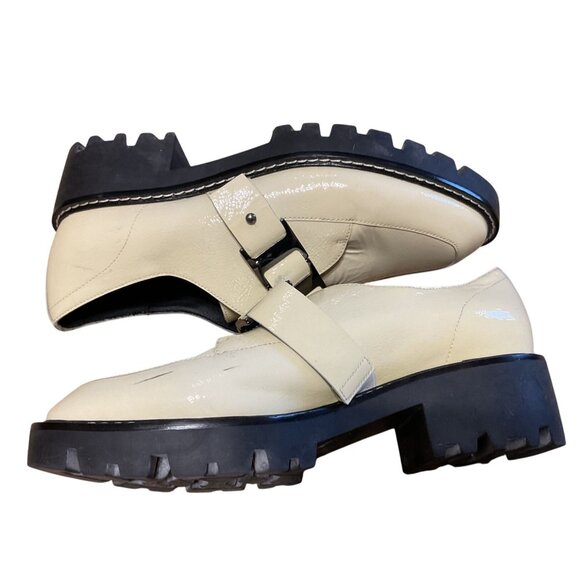 Donald J Pliner Eames Lug Slip On Loafer Ivory Patent Leather Women Size US 9 - Picture 3 of 8